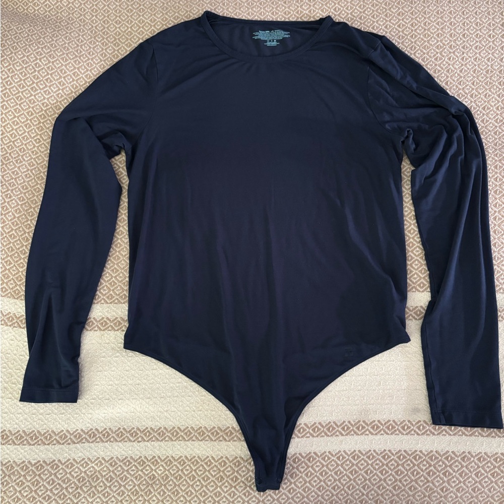 Tommy Johns Second Skin Bodysuit Thong Navy Long Sleeve Large NWOT